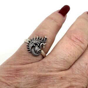 Sterling Silver Phoenix Peacock Ring